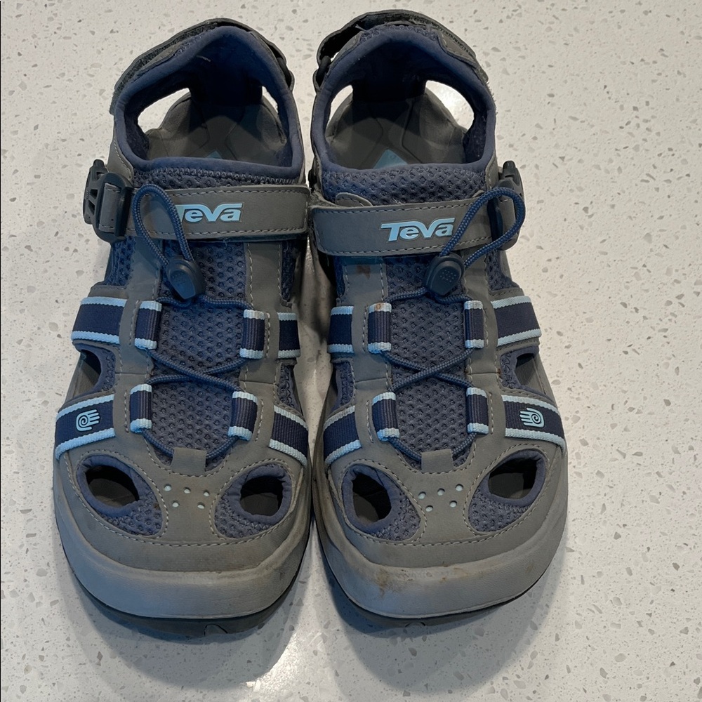 Teva Adult Blue and Gray Sandals Size 10